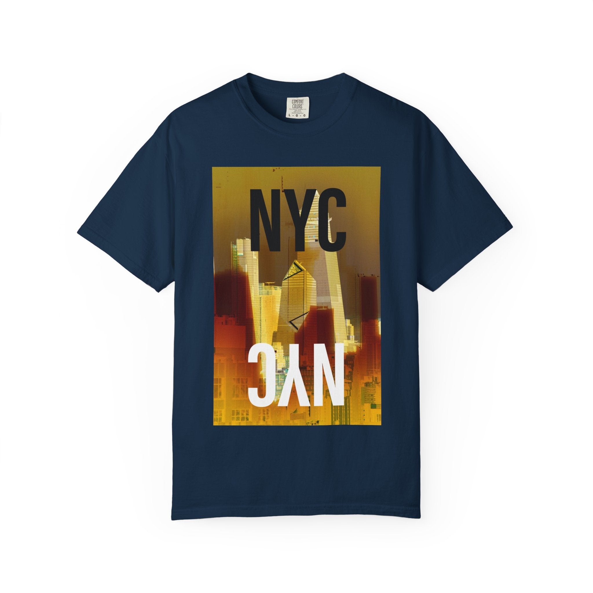 A New York Minute By Kevin Quinn -Urban Modern Abstract Architecture Cityscape Tee with Bold NYC Text