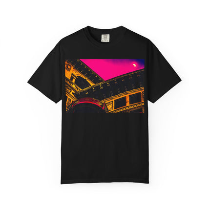 Moonlight Love Affair By Kevin Quinn -Modern Urban Architecture Romantic Pop Art T-Shirt