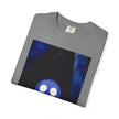 Mr. O  By Kevin Quinn   -Skull Ghost Graphic T-Shirt — Neon Blue Haunted Vibe- Modern Urban Pop Architecture