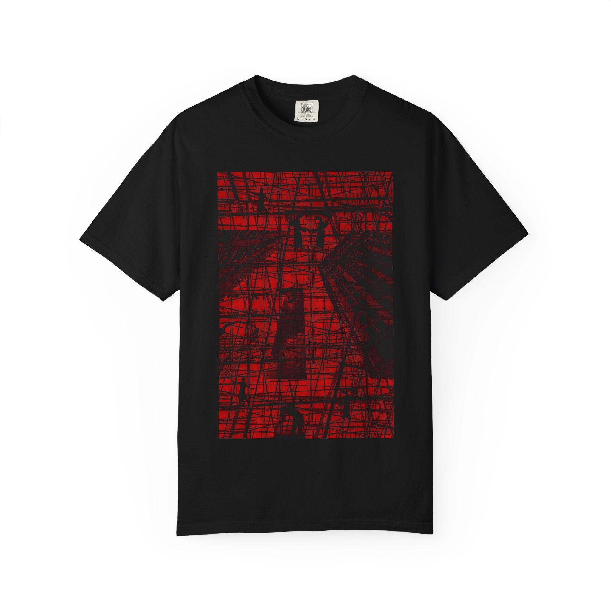 The Puppet Tragedy By Kevin Quinn  -Abstract Red Black Gothic Puppet Graphic T-Shirt