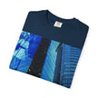 I Think of Her Often By Kevin Quinn -Abstract Urban Architecture Blue Skyscraper with Girl T-Shirt