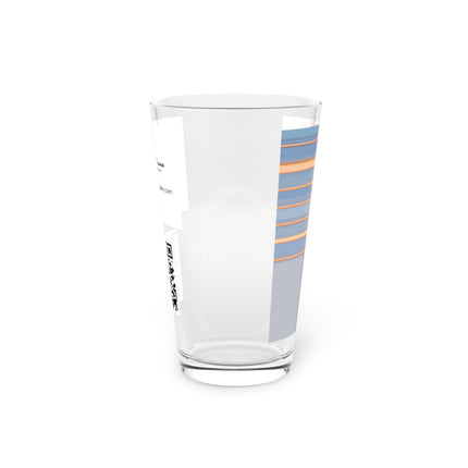 Abstract Art Beer Pint Glass – 16oz Craft Beer Glass – “Your Hair Combed Back” by Kevin Quinn