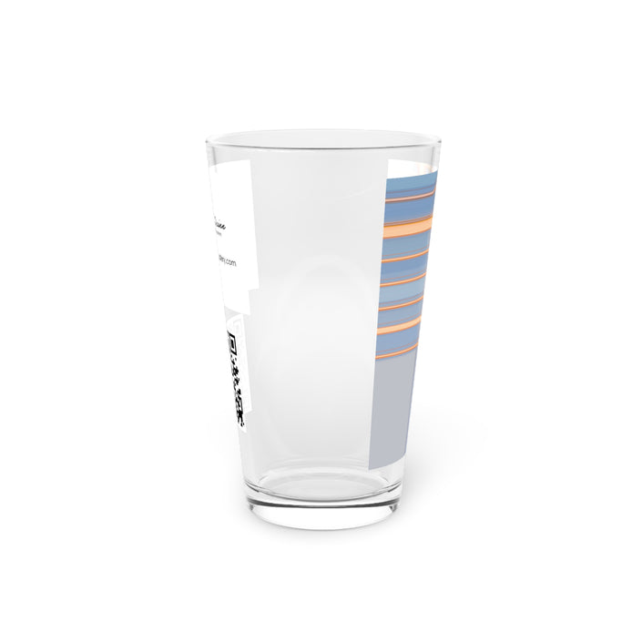 Abstract Art Beer Pint Glass – 16oz Craft Beer Glass – “Your Hair Combed Back” by Kevin Quinn