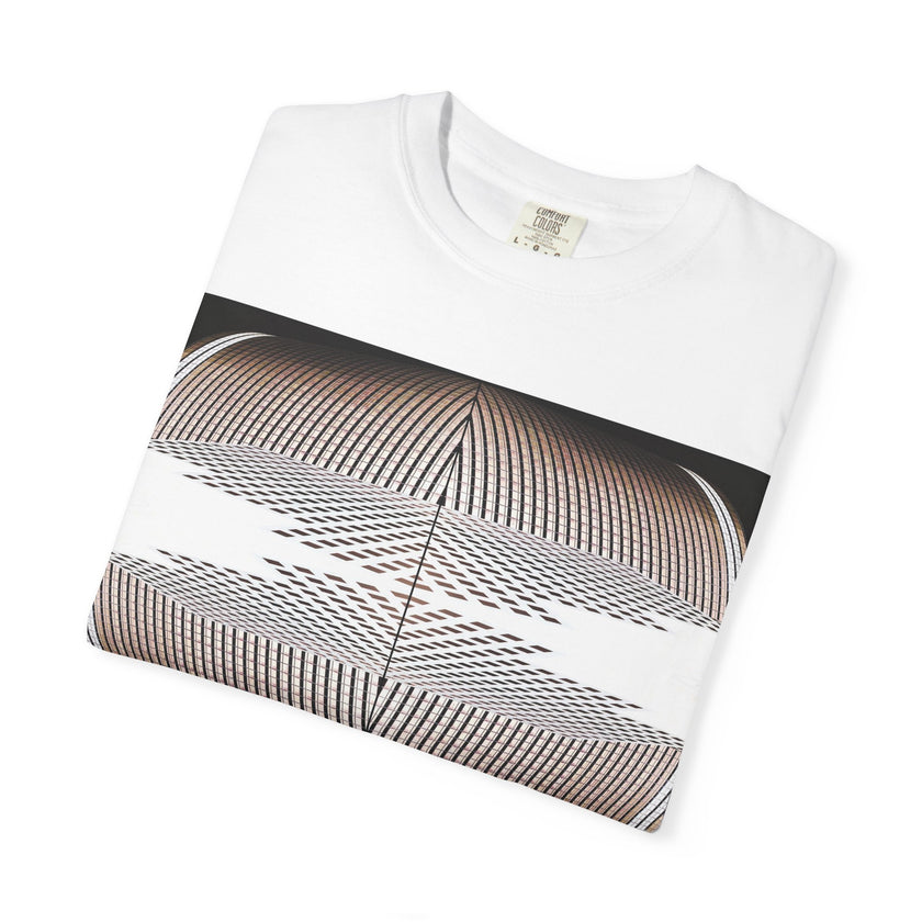 Thought Machine By Kevin Quinn -Optical Waveform Graphic T‑Shirt — Geometric Illusion Art Tee