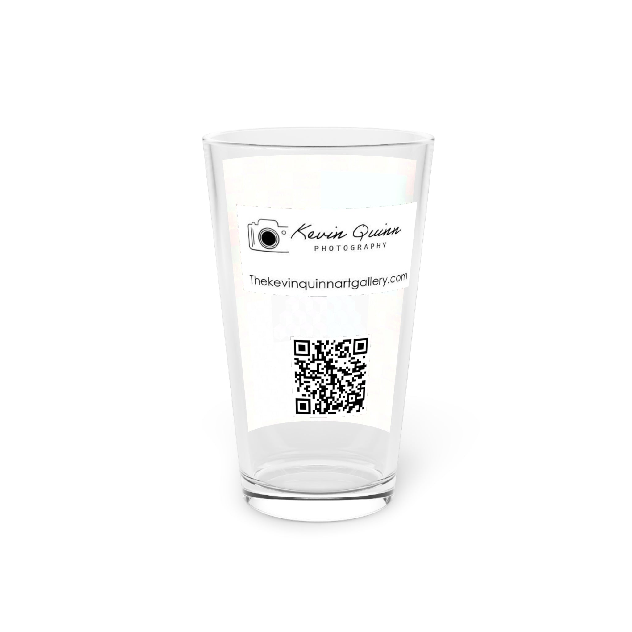 Abstract Art Beer Pint Glass – 16oz Craft Beer Glass – “Quest For Q Bert” by Kevin Quinn
