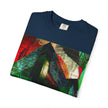 In The Journey By Kevin Quinn- Abstract Urban Architecture Geometric Pyramid T-Shirt — Colorful Architectural Art Tee