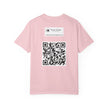 Glamour Boy By Kevin Quinn T-Shirt — Abstract Pop Art Architecture Neon Philly City Monument Graphic with QR Code Back