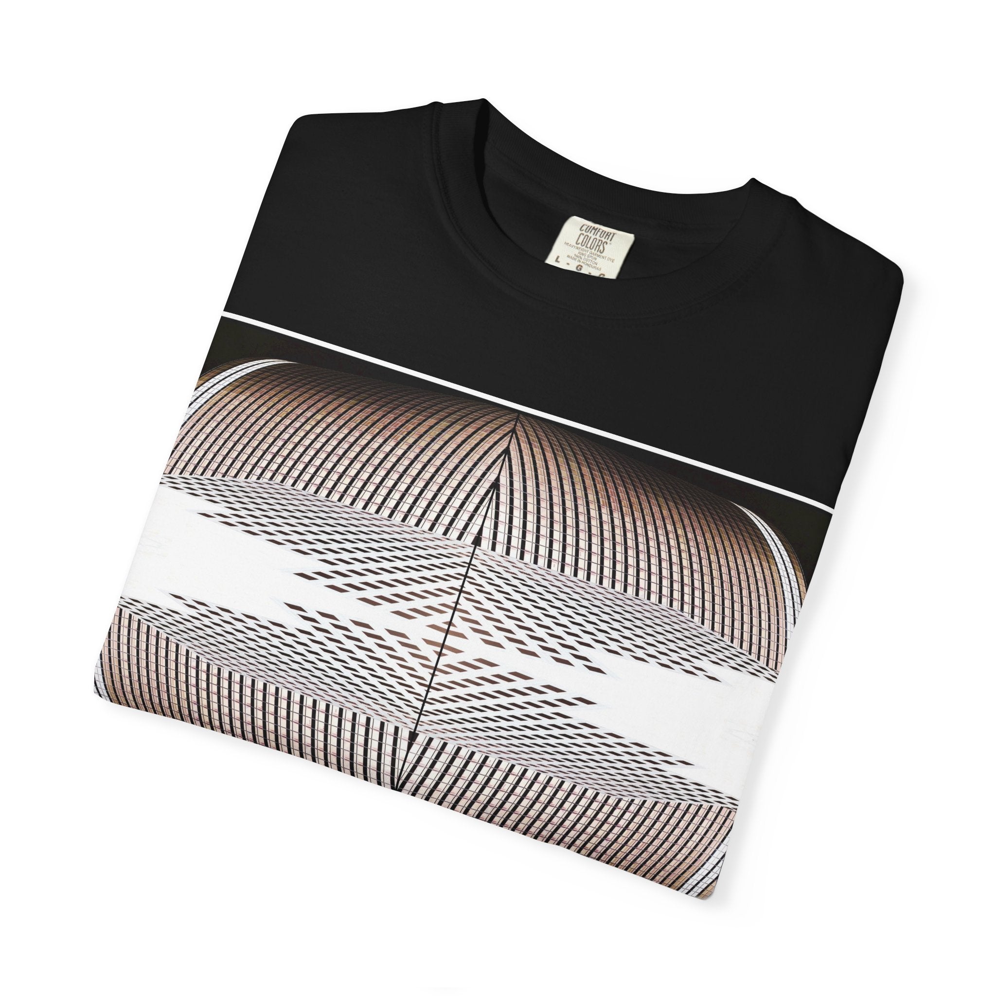 Thought Machine By Kevin Quinn -Optical Waveform Graphic T‑Shirt — Geometric Illusion Art Tee