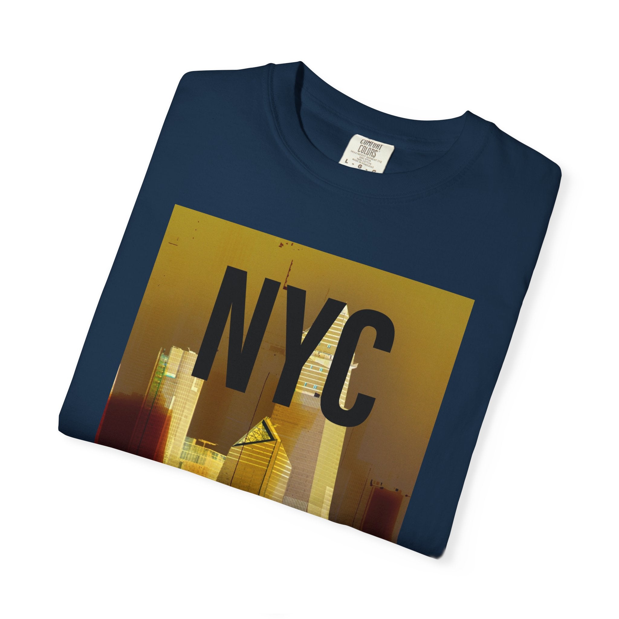 A New York Minute By Kevin Quinn -Urban Modern Abstract Architecture Cityscape Tee with Bold NYC Text