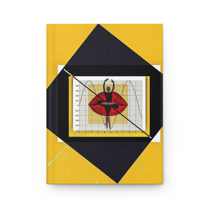 Ballet Geometry Hardcover Journal - A Kiss For Ballerina by Kevin Quinn— Ballerina with Red Lips Art Notebook