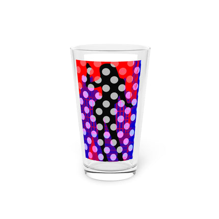 Abstract Art Beer Pint Glass – 16oz Craft Beer Glass – “Atlanta Nights” by Kevin Quinn