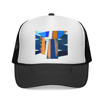 Custom Abstract Cityscape Trucker Cap - 