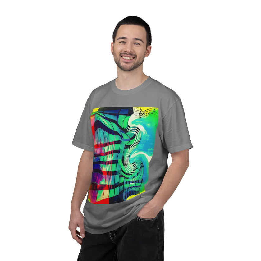 Rooftop Jazz By Kevin Quinn -Abstract Urban Modern Architecture Psychedelic Swirl T-Shirt