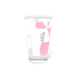 Abstract Art Beer Pint Glass – 16oz Craft Beer Glass – “Pretty In Pink” by Kevin Quinn