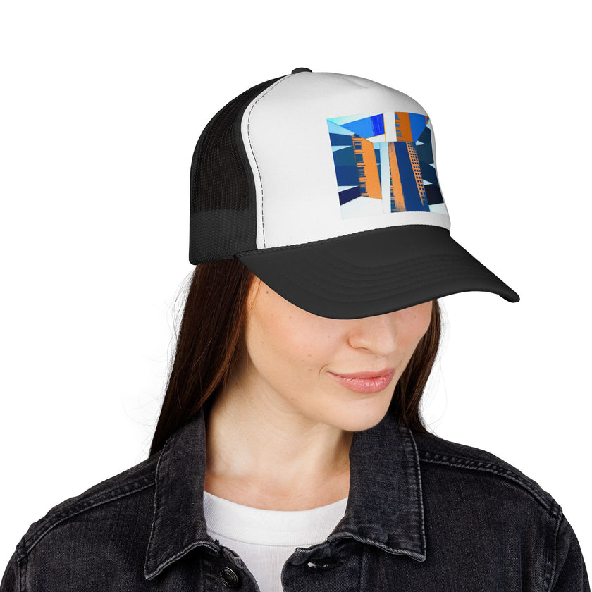 Custom Abstract Cityscape Trucker Cap - 