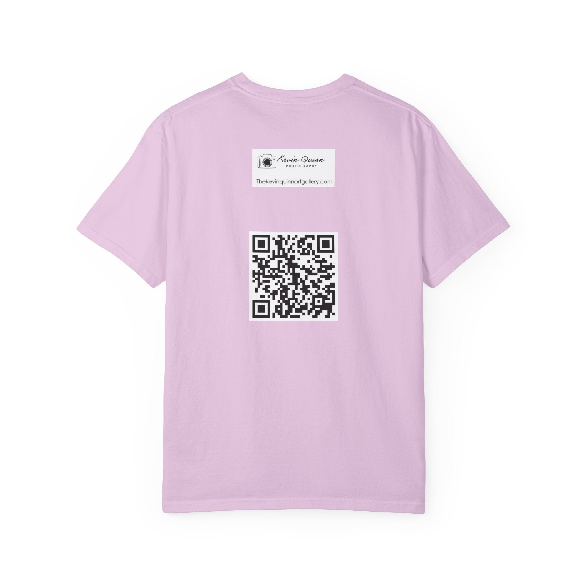Hotel New Mexico By Kevin Quinn-Modern Abstract Architecture UFO QR Tee — Red Graphic T-Shirt with QR Code Back