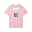 Silky The Sun Kid By Kevin Quinn-Modern Urban Sunface Graphic T-Shirt — Yellow Sun Artwork with QR Code Back