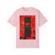 Hotel New Mexico By Kevin Quinn-Modern Abstract Architecture UFO QR Tee — Red Graphic T-Shirt with QR Code Back