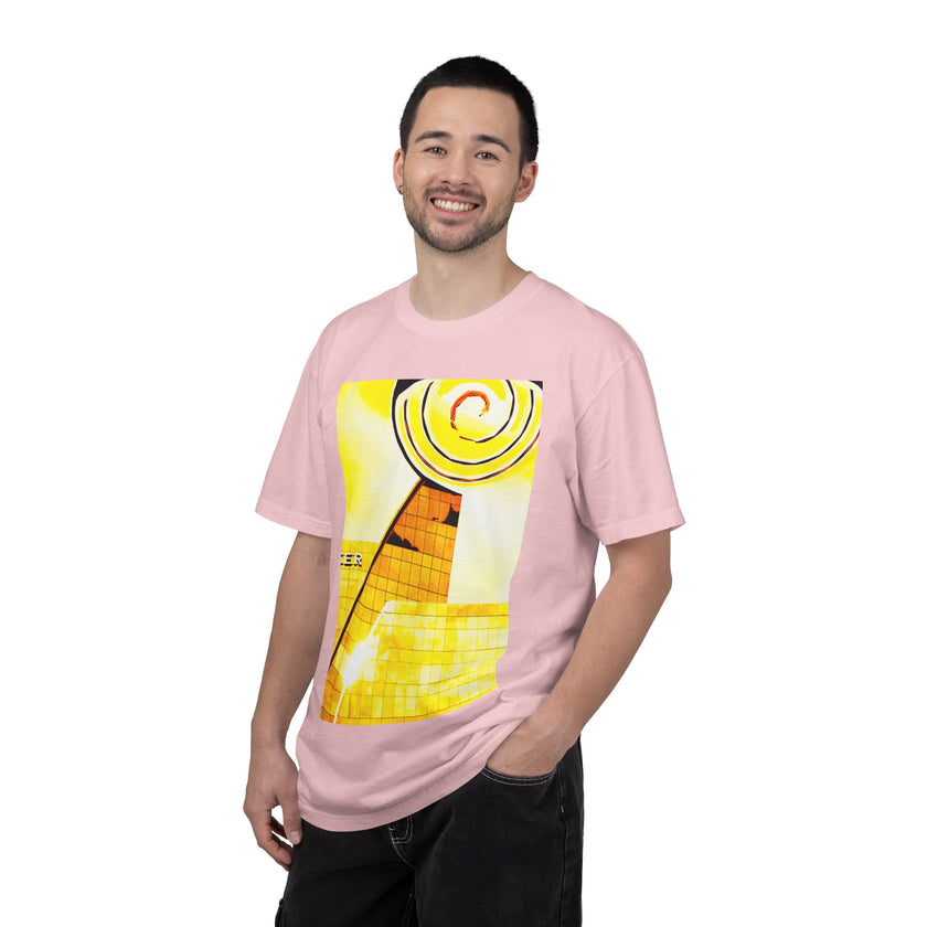 Lemonheads and Lollipops By Kevin Quinn   -Abstract Yellow Spiral Urban Modern Architecture Graphic Tee