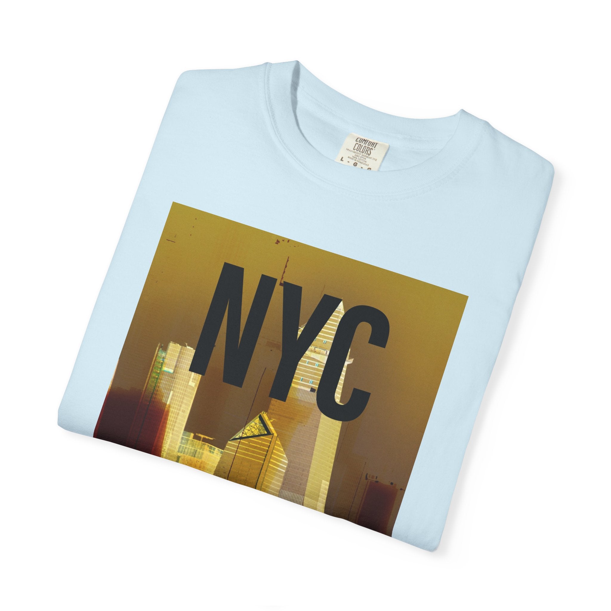 A New York Minute By Kevin Quinn -Urban Modern Abstract Architecture Cityscape Tee with Bold NYC Text