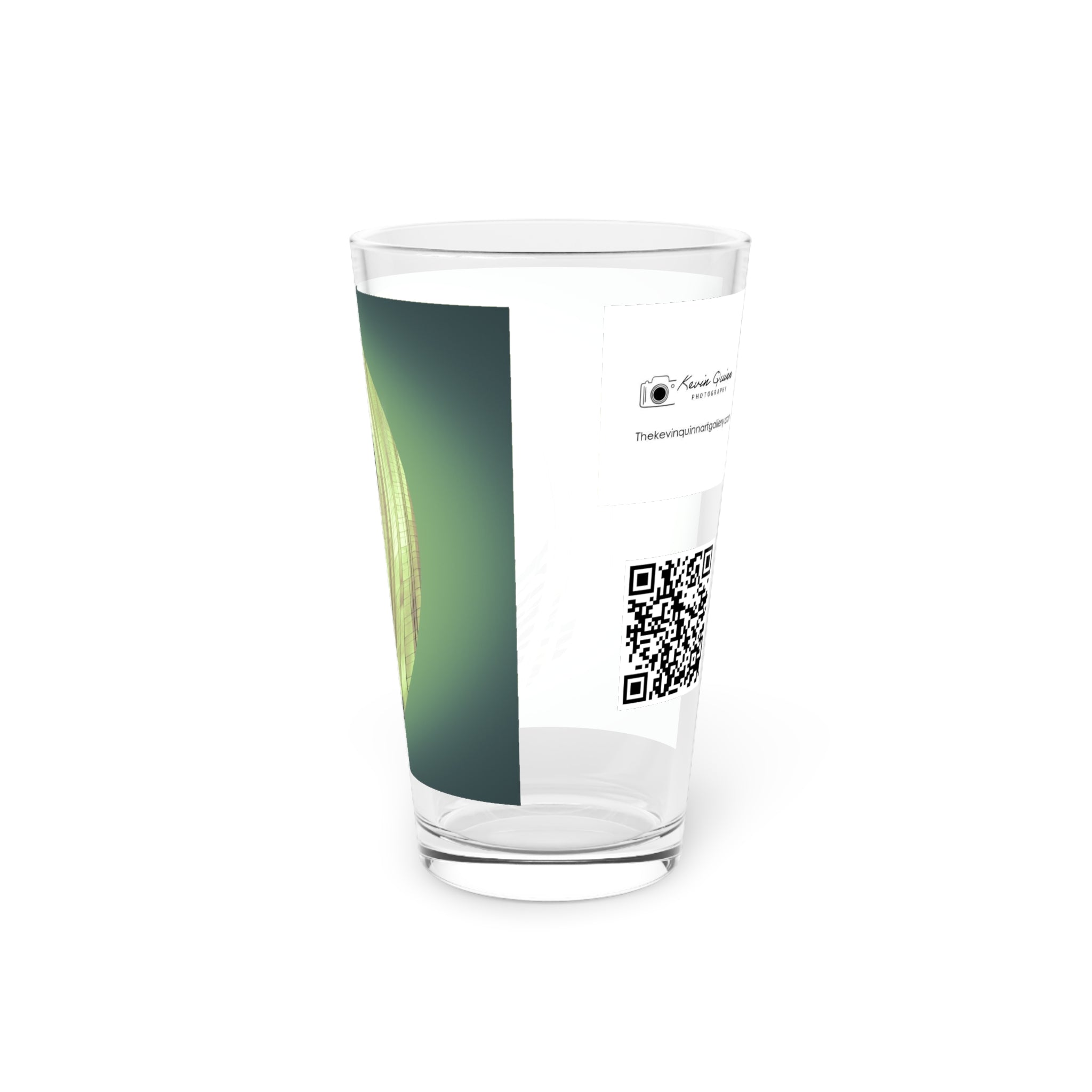 Abstract Art Beer Pint Glass – 16oz Craft Beer Glass – “My Friend The Professor” by Kevin Quinn