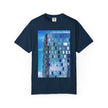Toy Box By Kevin Quinn -Modern Urban Architecture Glass Facade T-Shirt — Blue Architectural Photo Tee