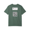 Silky The Sun Kid By Kevin Quinn-Modern Urban Sunface Graphic T-Shirt — Yellow Sun Artwork with QR Code Back
