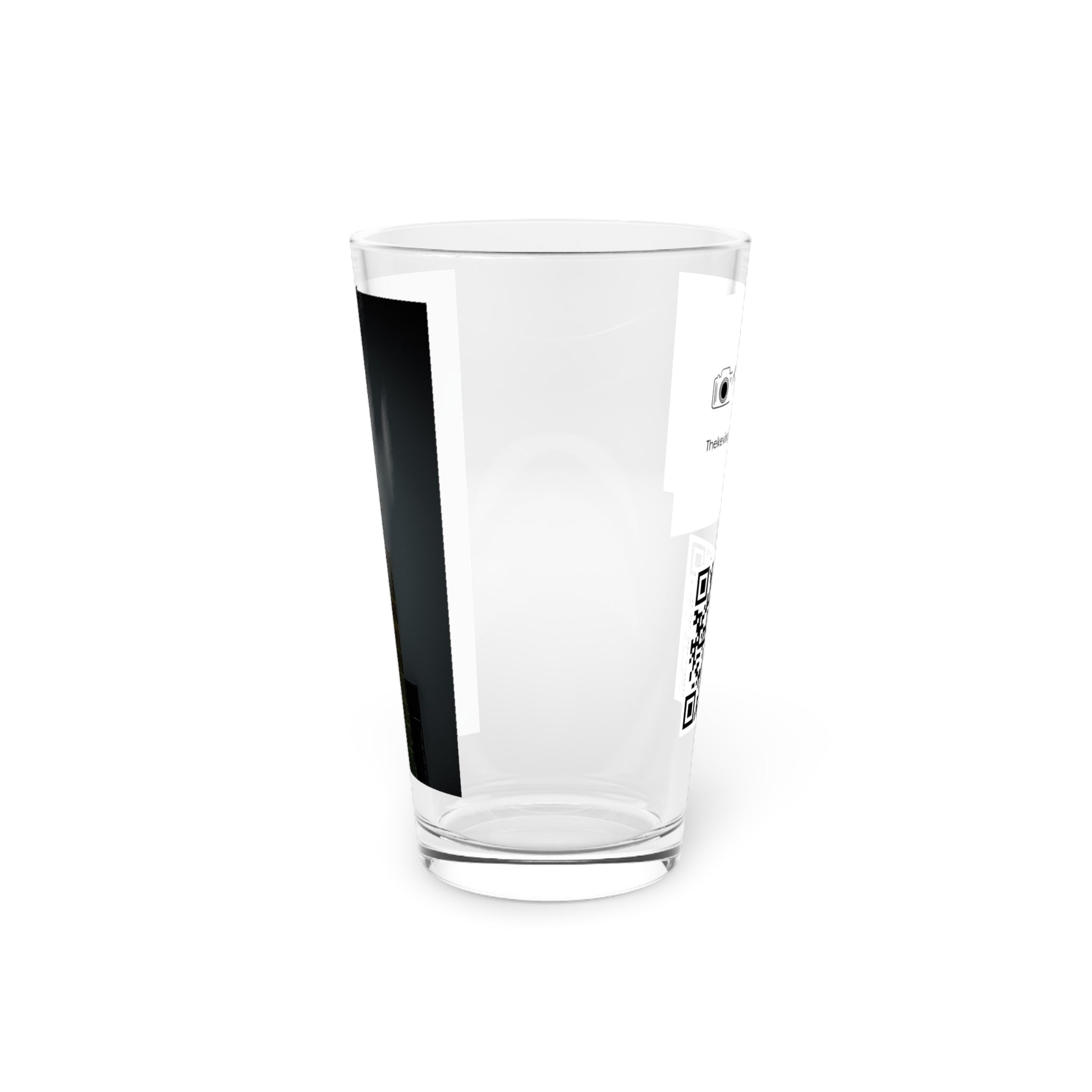 Abstract Art Beer Pint Glass – 16oz Craft Beer Glass – “Guitar” by Kevin Quinn