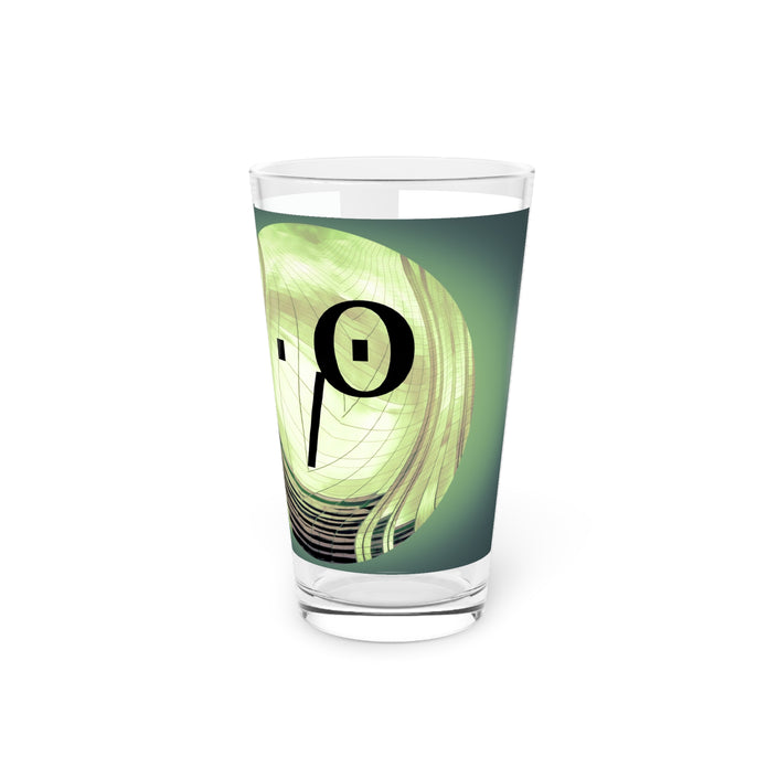 Abstract Art Beer Pint Glass – 16oz Craft Beer Glass – “My Friend The Professor” by Kevin Quinn