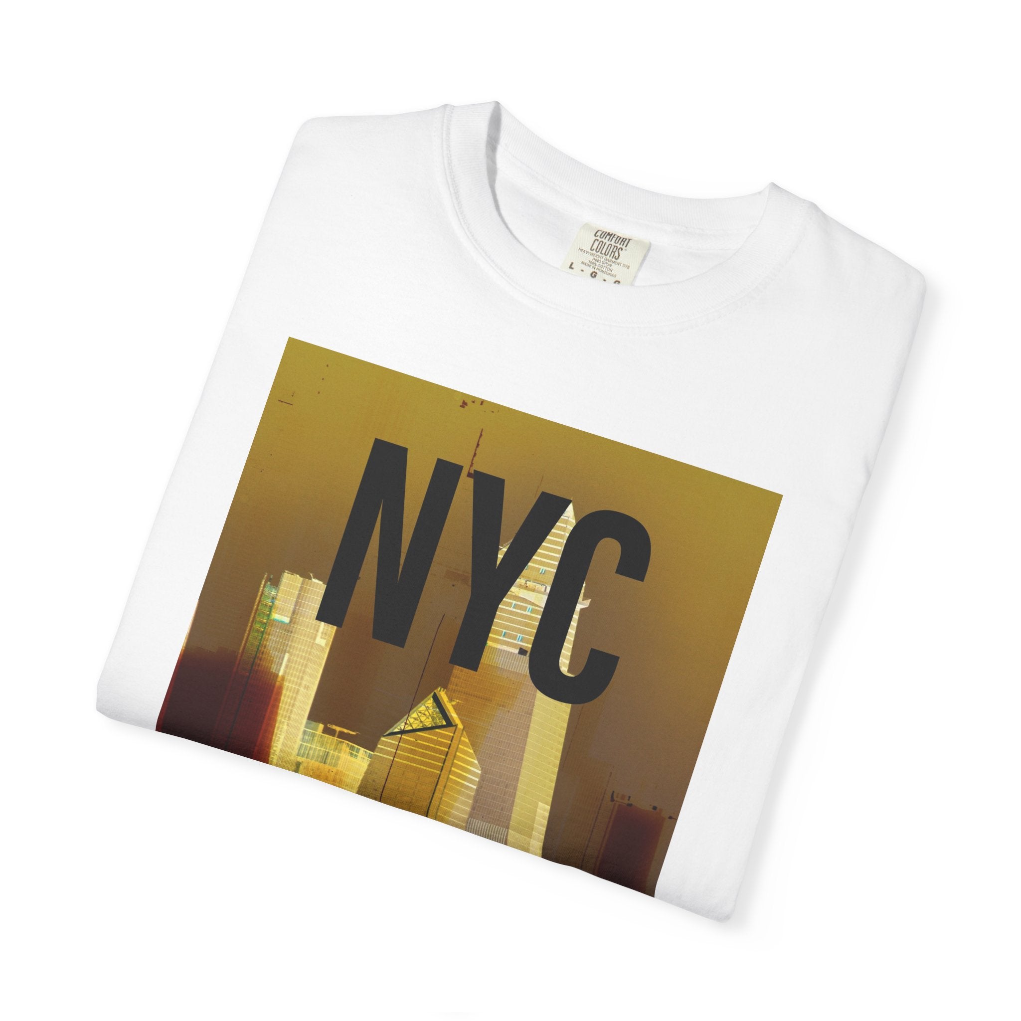 A New York Minute By Kevin Quinn -Urban Modern Abstract Architecture Cityscape Tee with Bold NYC Text