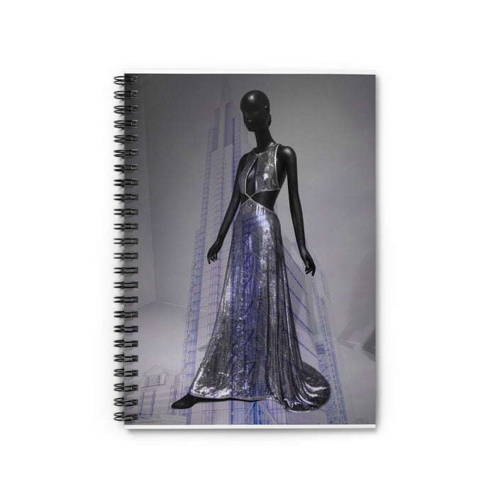Artificial Intelligence By Kevin Quinn - Fashion Mannequin Notebook — Metallic Gown Spiral Journal (Ruled)