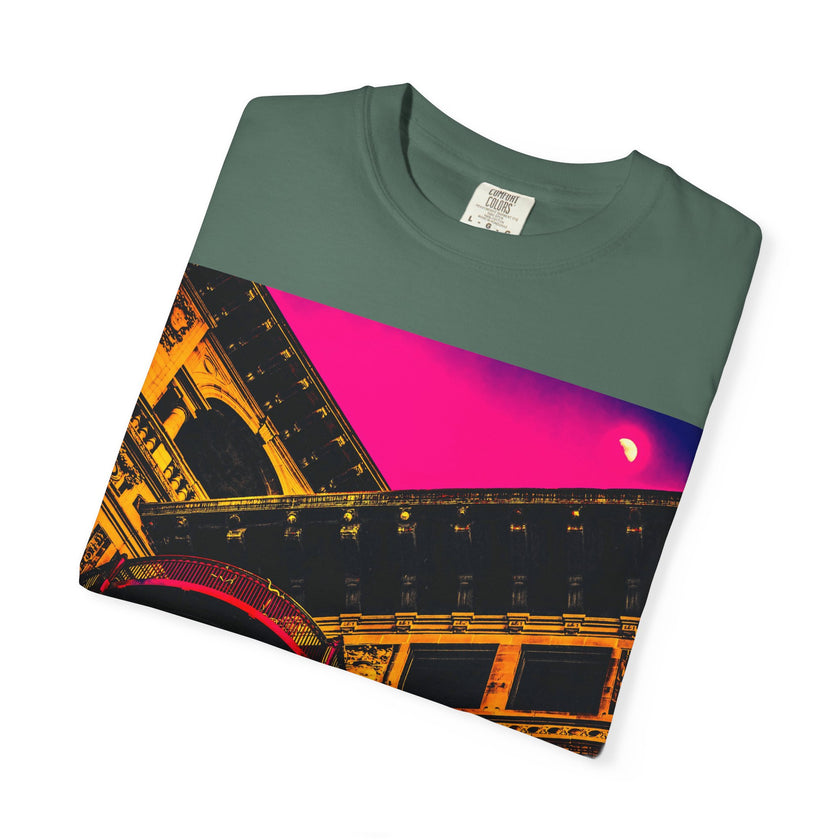 Moonlight Love Affair By Kevin Quinn -Modern Urban Architecture Romantic Pop Art T-Shirt