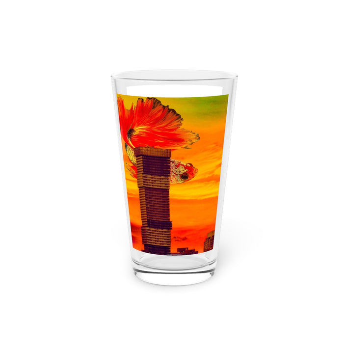 Abstract Art Beer Pint Glass – 16oz Craft Beer Glass – “I Am” by Kevin Quinn
