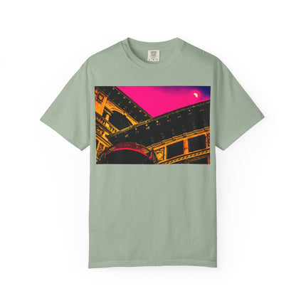 Moonlight Love Affair By Kevin Quinn -Modern Urban Architecture Romantic Pop Art T-Shirt
