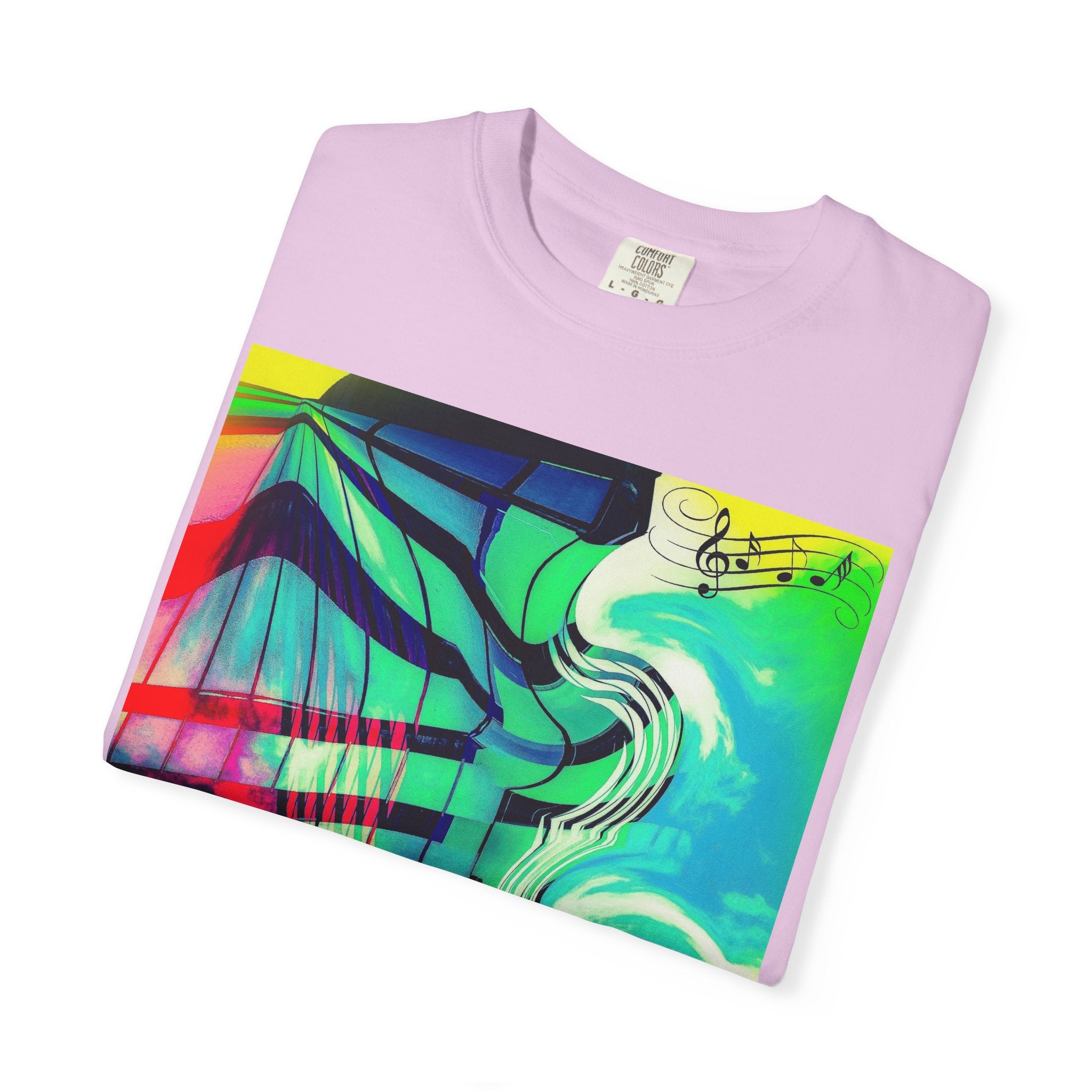 Rooftop Jazz By Kevin Quinn -Abstract Urban Modern Architecture Psychedelic Swirl T-Shirt