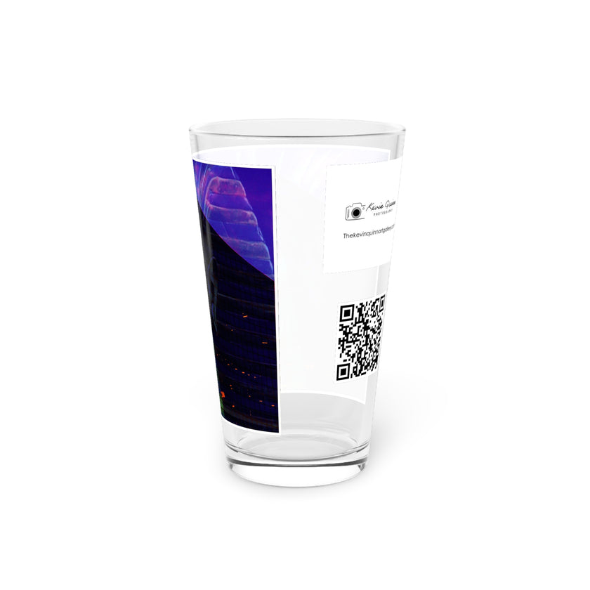 Abstract Art Beer Pint Glass – 16oz Craft Beer Glass – “The Pharoah Speaks” by Kevin Quinn