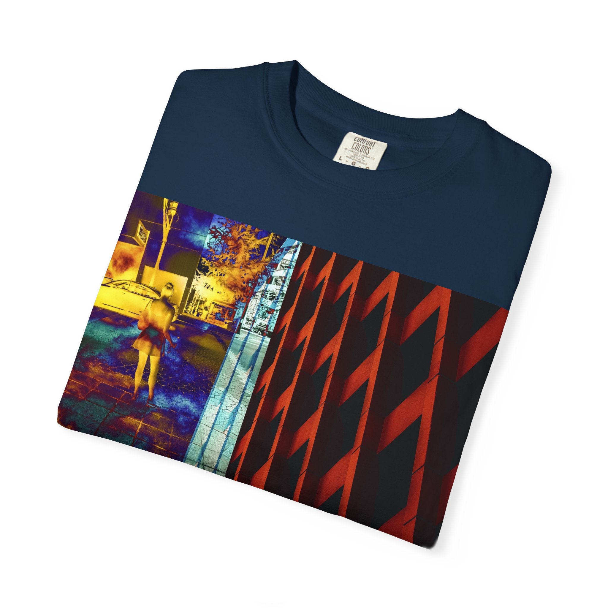 It Never Leaves You By Kevin Quinn -Urban Abstract Architecture Street Photography —Night Cityscape Graphic T-Shirt