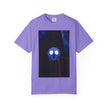 Mr. O  By Kevin Quinn   -Skull Ghost Graphic T-Shirt — Neon Blue Haunted Vibe- Modern Urban Pop Architecture
