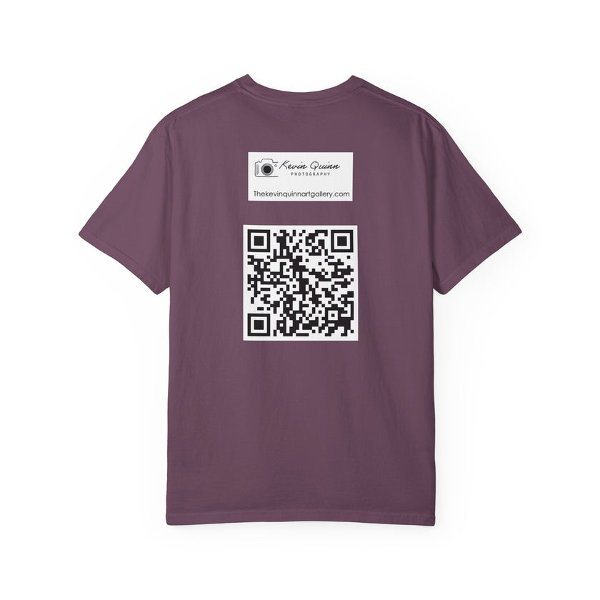 Ava's Search Engine By Kevin Quinn -Abstract Glitch Art T-Shirt with QR Code Back — Techy Urban Graphic Tee