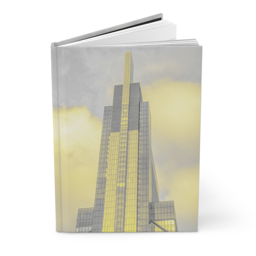 Making My Dream Brighter By Kevin Quinn - City Skyline Hardcover Journal — Golden Glass Skyscraper Notebook for Urban Journaling