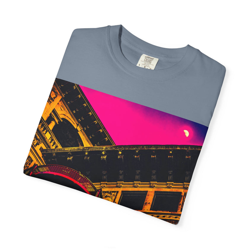 Moonlight Love Affair By Kevin Quinn -Modern Urban Architecture Romantic Pop Art T-Shirt