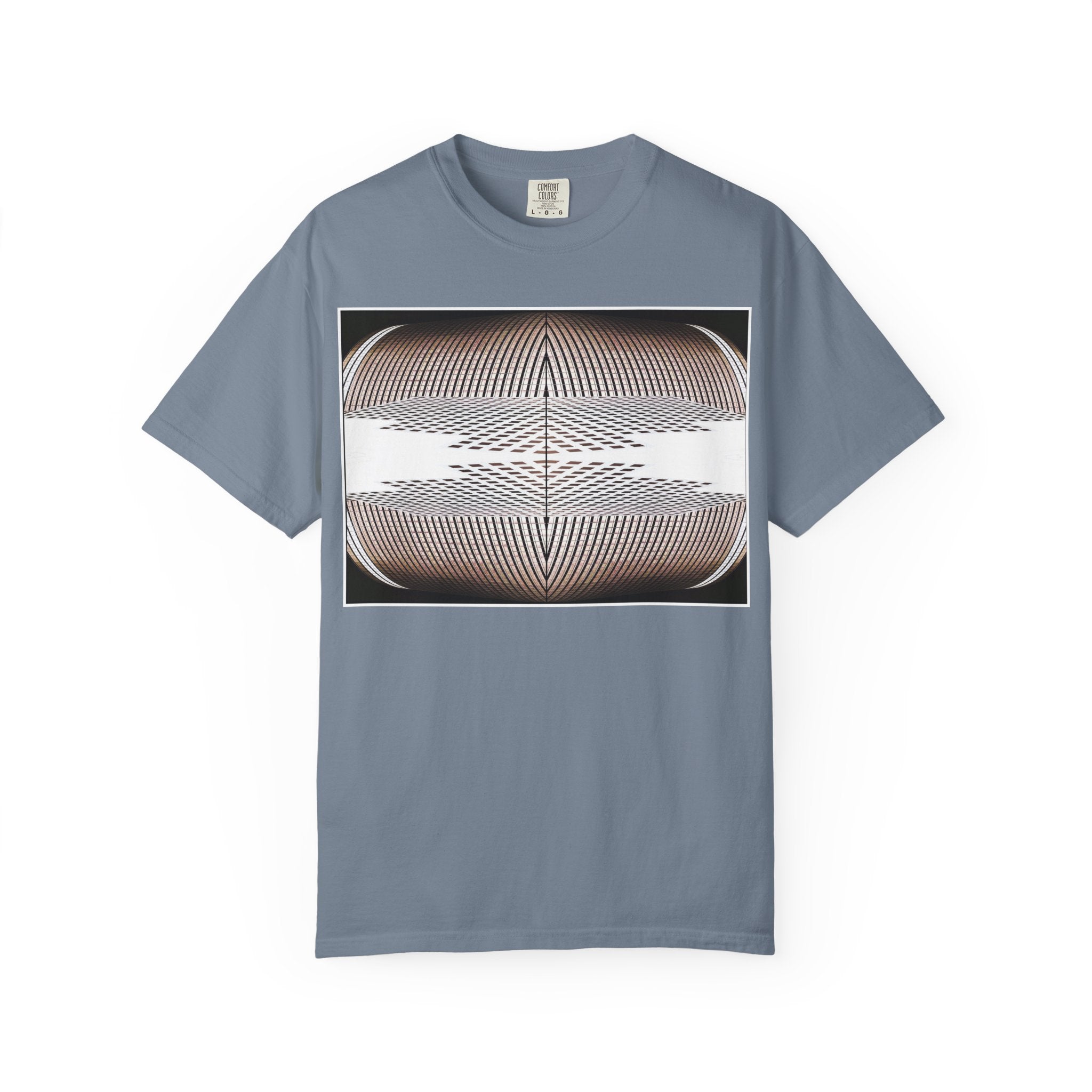 Thought Machine By Kevin Quinn -Optical Waveform Graphic T‑Shirt — Geometric Illusion Art Tee