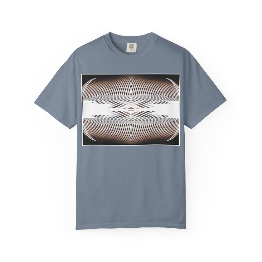Thought Machine By Kevin Quinn -Optical Waveform Graphic T‑Shirt — Geometric Illusion Art Tee