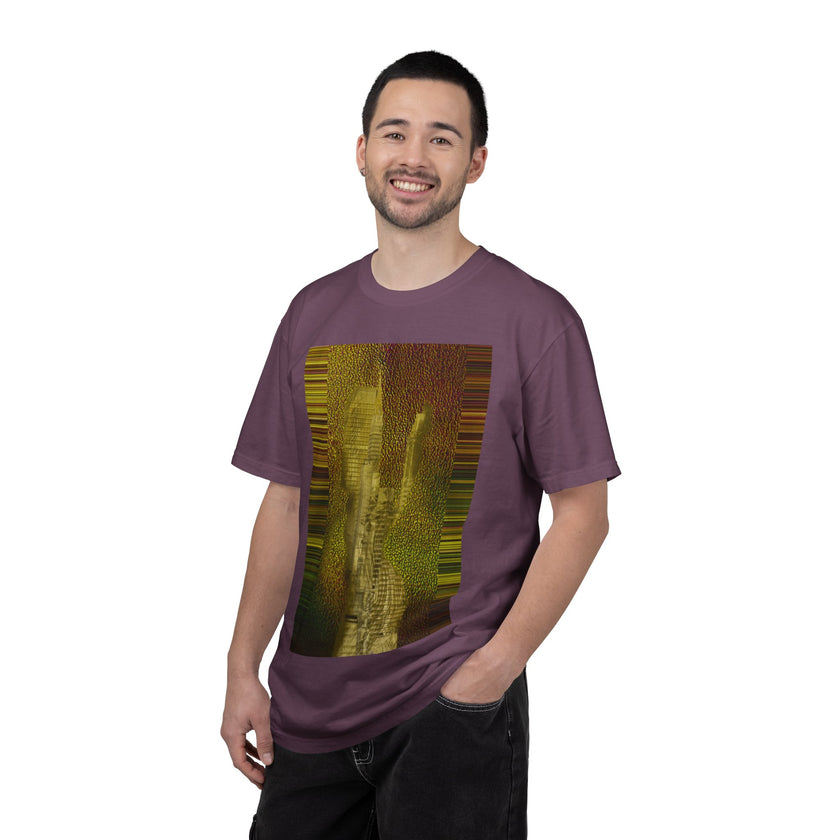 Ava's Search Engine By Kevin Quinn -Abstract Glitch Art T-Shirt with QR Code Back — Techy Urban Graphic Tee