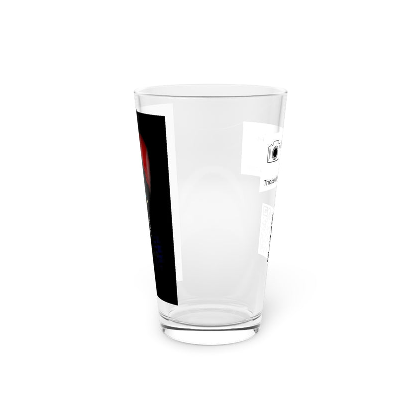Abstract Art Beer Pint Glass – 16oz Craft Beer Glass – “A Night For Joker” by Kevin Quinn