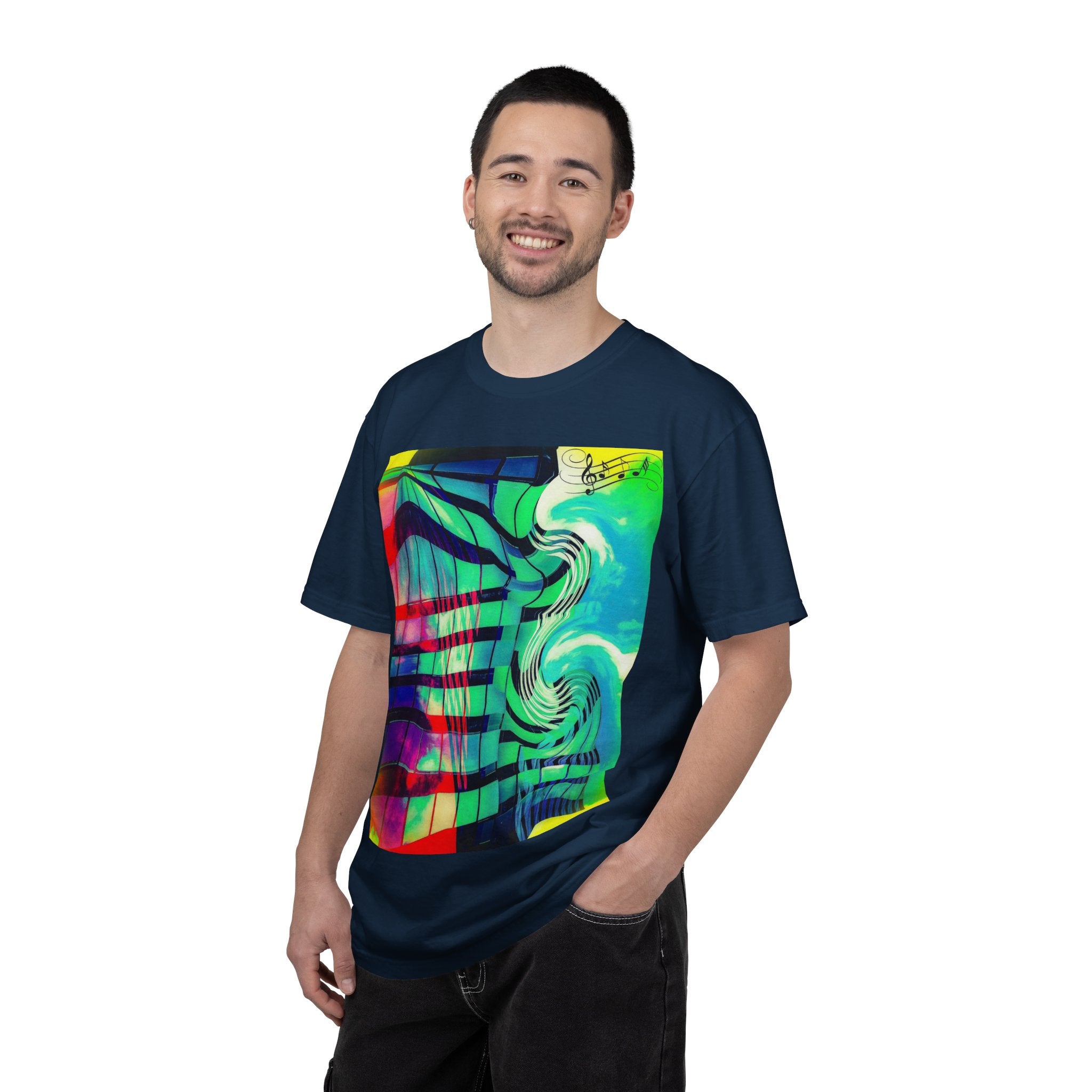 Rooftop Jazz By Kevin Quinn -Abstract Urban Modern Architecture Psychedelic Swirl T-Shirt
