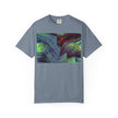 Leaving On A Thursday By Kevin Quinn -Urban Abstract Architecture Wave Art T-Shirt — Neon Ocean Landscape Graphic Tee