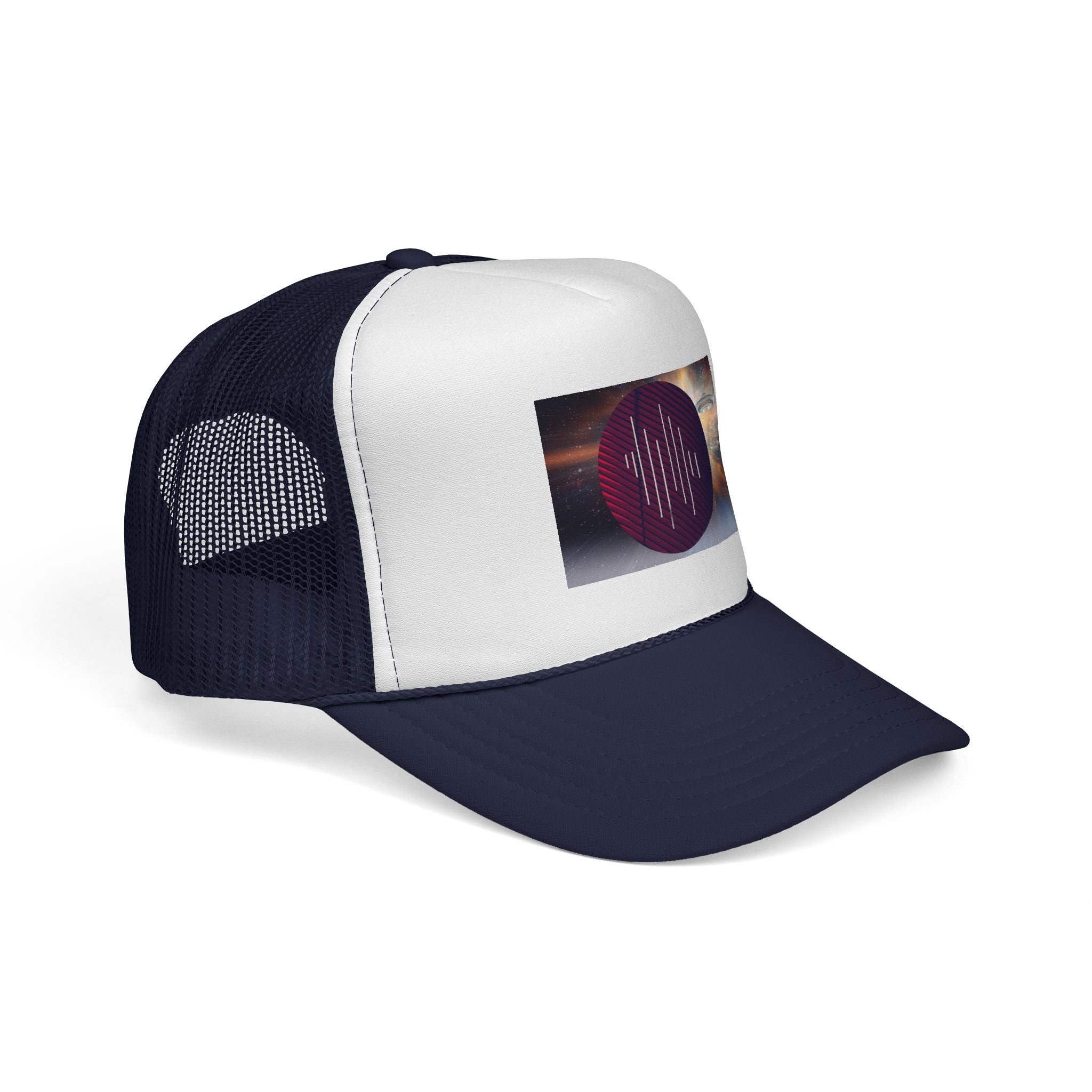 Living In Space By Kevin Quinn Trucker Cap — Cosmic Graphic Mesh Hat