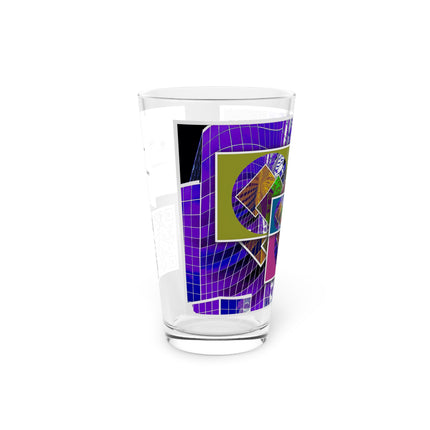 Abstract Art Beer Pint Glass – 16oz Craft Beer Glass – “When We Met” by Kevin Quinn