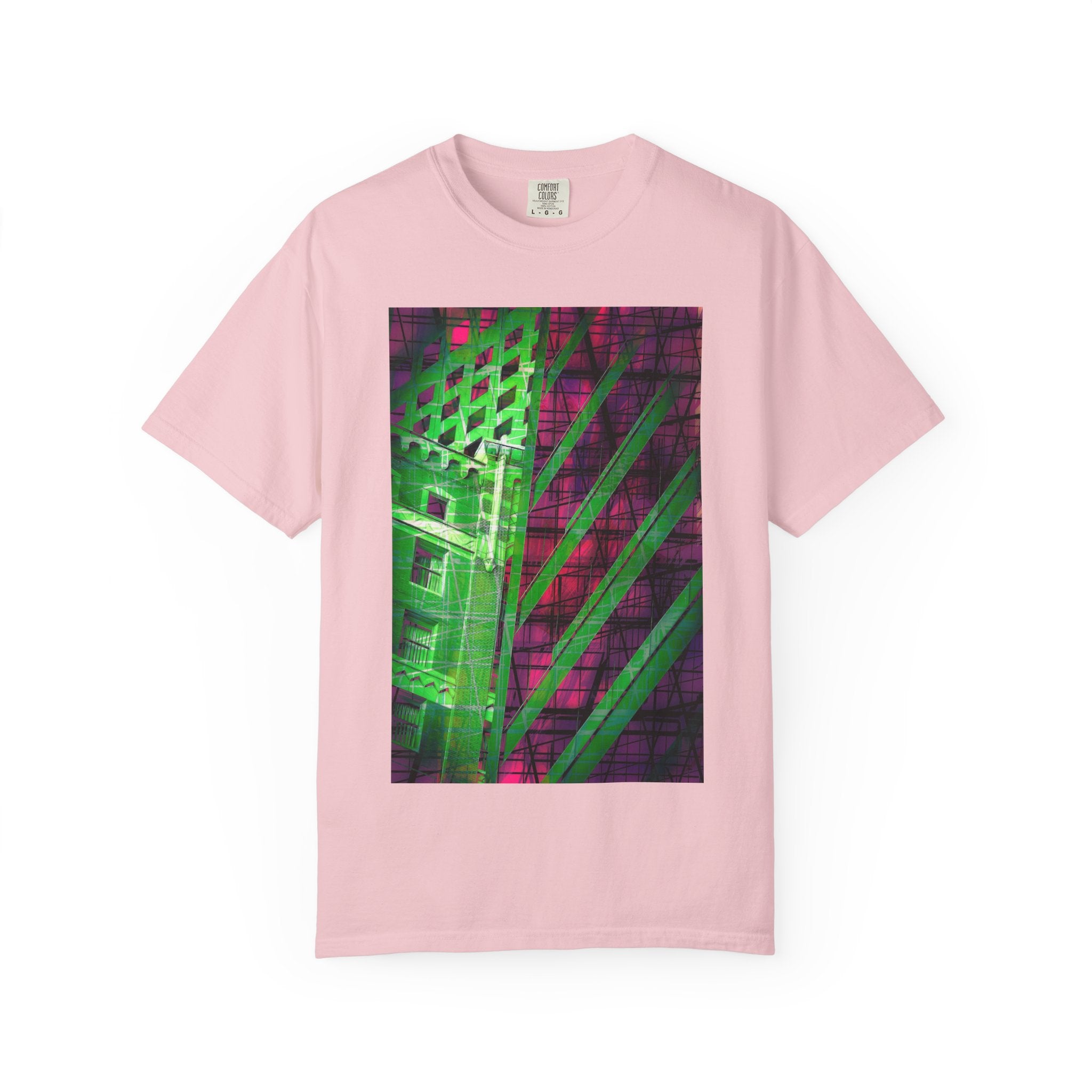 The Fifth Floor Fantasy By Kevin Quinn  -Neon Urban Modern Abstract Architecture Graphic Tee